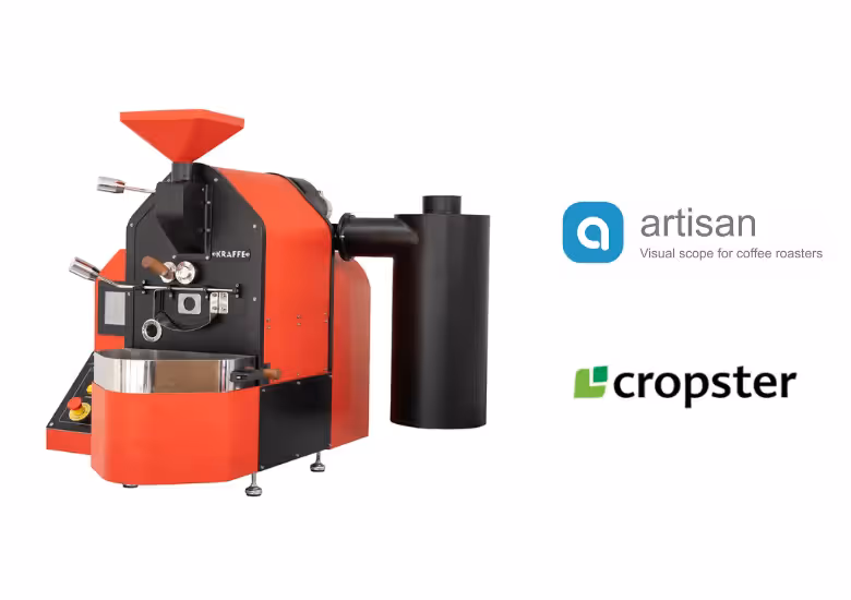 Capture d'écran montrant l'intégration logicielle du torréfacteur Kraffe avec Cropster/Artisan