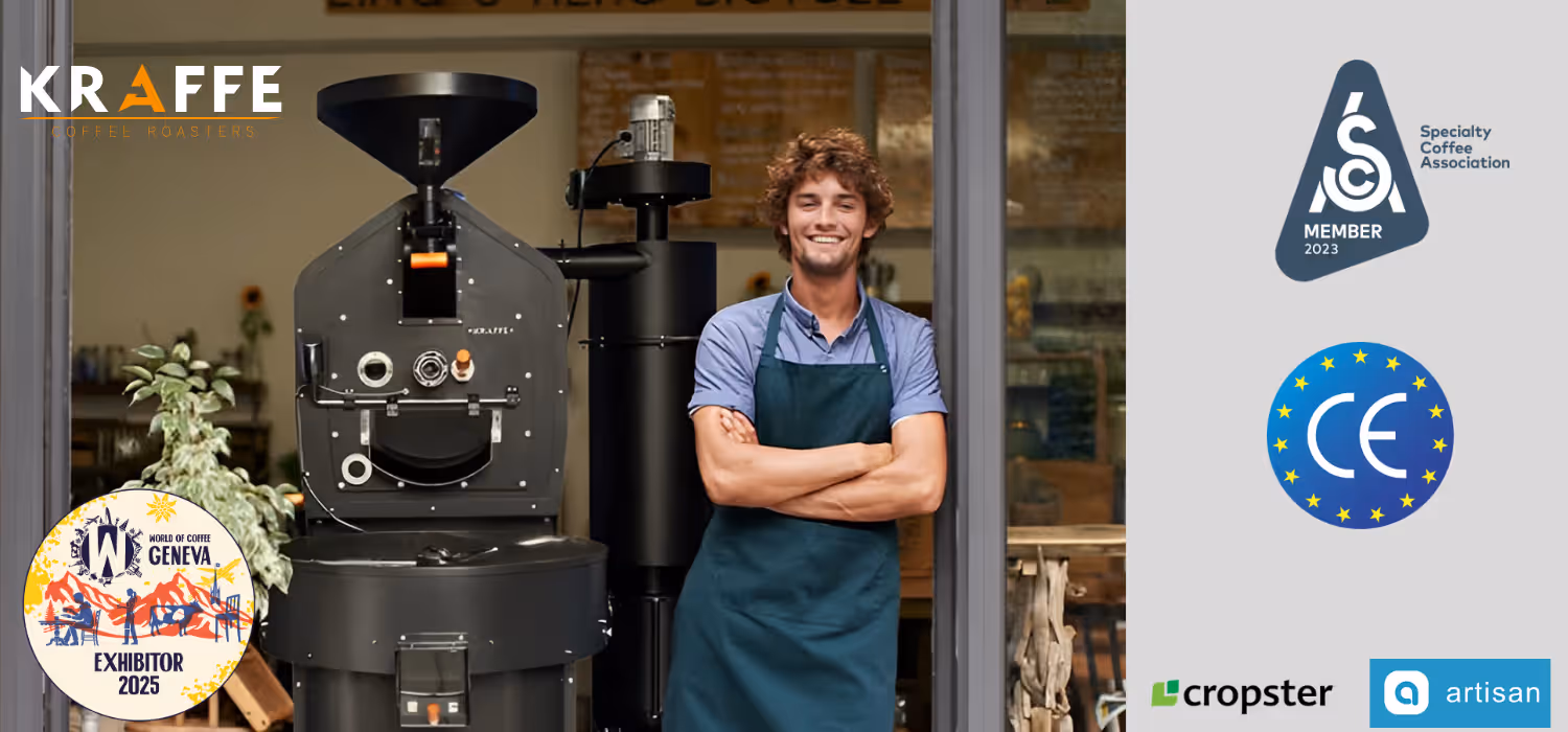 Máquina tostadora de café Kraffe Roasters en una tostaduría profesional